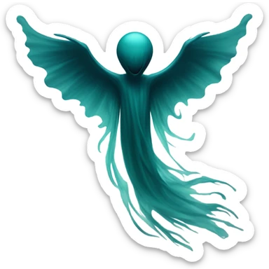 Dark teal soul spirit wisp sticker