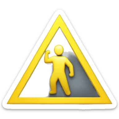 electrician symbol in yellow triangle sticker