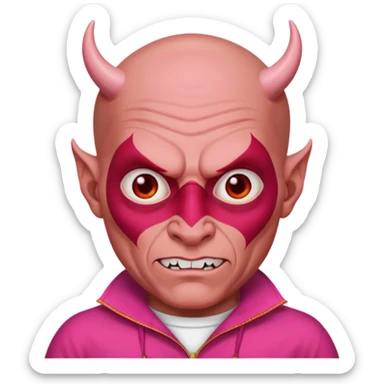 devil uncle bald in pink outfit sticker
