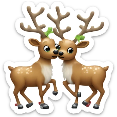 Pickleball reindeer sticker