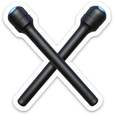 two police batons with handles  sticker