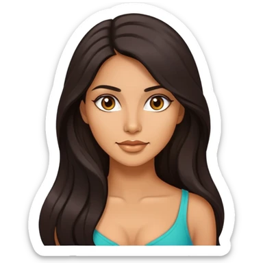 attractive Latina woman with long dark hair sticker