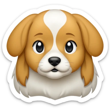 Kahve beyaz cavalyen köpeğe sarılmış, beyaz tenli Siyah dalgalı uzun saçlı kız sticker