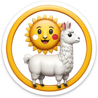 Emoji 3D brillante de un sol rojo con llamas redondeadas y volumen, bordes suaves, iluminación suave. En el centro un círculo blanco con aro rojo y una letra “U” roja en relieve. Estilo emoji iOS, acabado glossy, fondo transparente. sticker