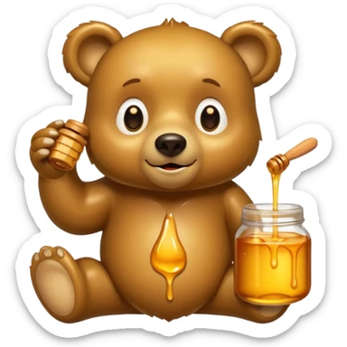 Bear with honey sticker