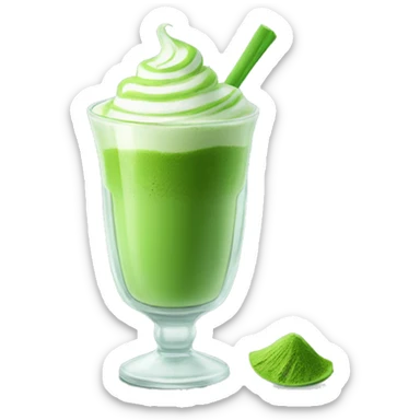 matcha latte in a transparent glass without foam  sticker