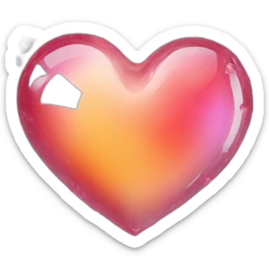 transparent heart emoji with glass dispersion sticker