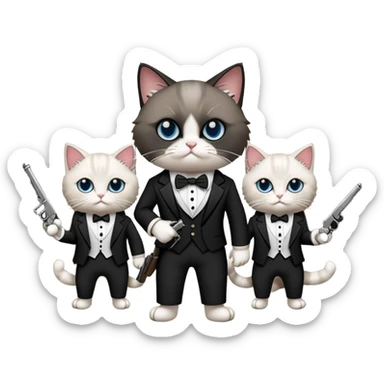 Ragdoll cat mafia gang sticker