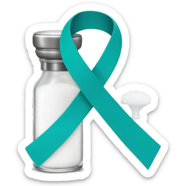 teal blue awareness ribbon with a salt shaker sticker