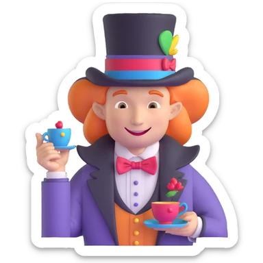 Mad Hatter character from Alice in Wonderland sticker