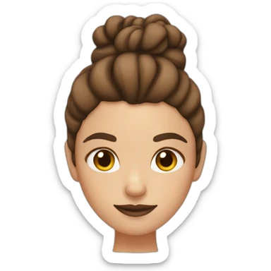brown hair woman with a bun and crab hands sticker