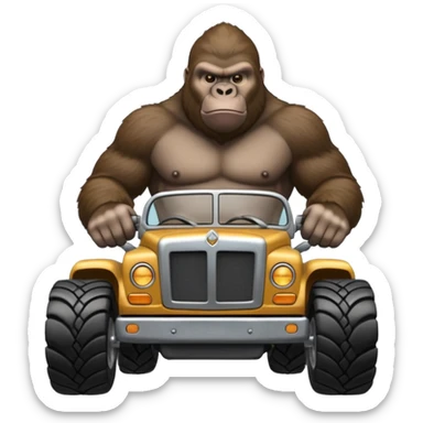 Silverback gorilla driving semi sticker