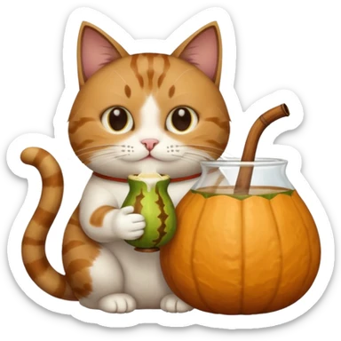 gato tomando mate sticker