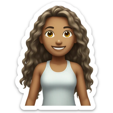 smiling girl at beach (same with clothes instead of swimsuit) sticker