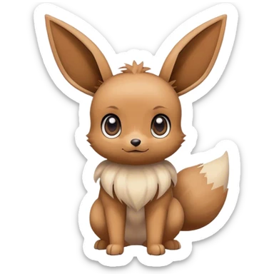 Eevee, big eyes, Pokémon, anime, adorable, full body sticker