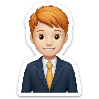 ginger private school boy student sticker