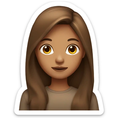 Tan skin girl with long brown hair sticker