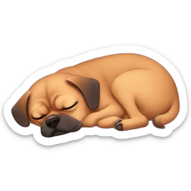 Puggle sleeping in bed sticker