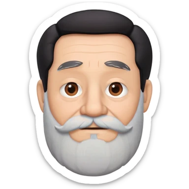 abuelo con pelo y barba negra y ojos marrones al estilo disney pixar. sticker