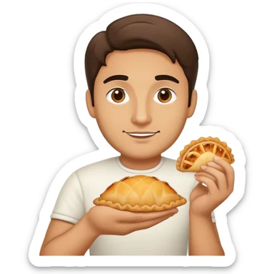 Italian guy with empanada in hand sticker