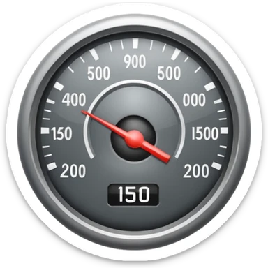 only top half of a simple design of a speedometer icon for website navigation sticker