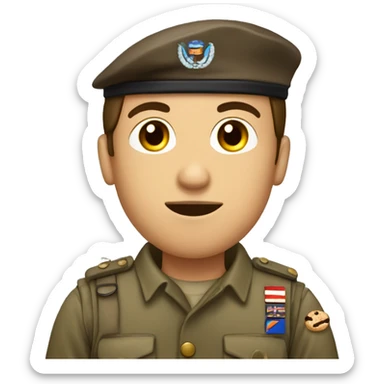 Soldier man wird Brown Hair eating a Cookie  sticker