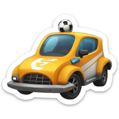 un pingouin qui conduit une voiture de rocket league sticker