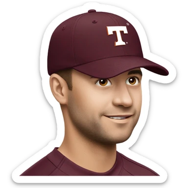 single maroon virginia tech VT baseball cap sticker