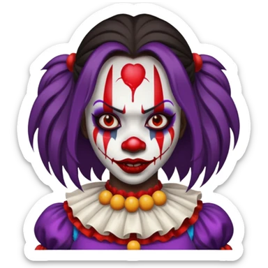 palhacinha sangrenta assassina pele negra de cabelo liso sticker