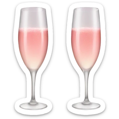 Pink champagne glasses sticker
