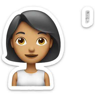 Woman with a ruler sticker