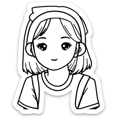 Shy girl sticker