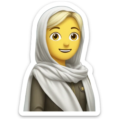 Marine LePen avec un voile musulman sticker