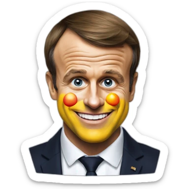 Emmanuel Macron déguisé en clown sticker