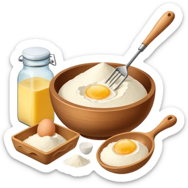 baking ingredients ready for preparation sticker