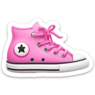 Iconos Zapatilla convers rosada, con los cordones sueltos, solo una zapatilla sticker