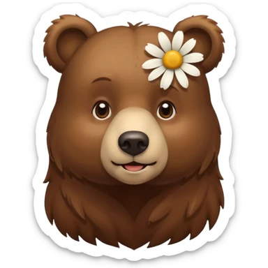 bear with daisy  sticker