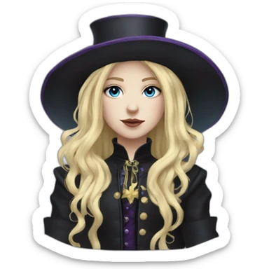 long-hair blond femboy gothic magician sticker