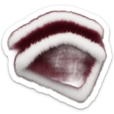 burgundy luxury fur folded blanket sticker