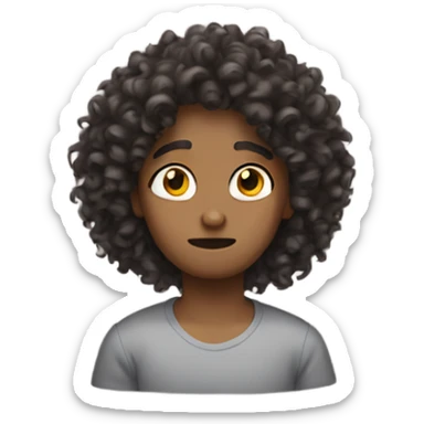 Face palm emoji curly hair sticker