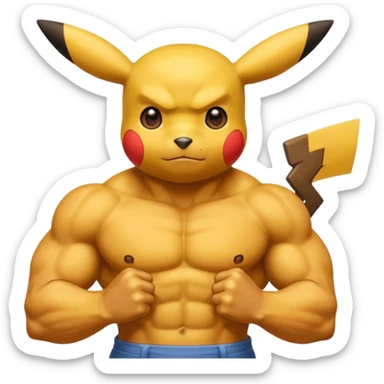 GigaChad picachu sticker
