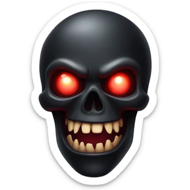 black skull red eyes fang teeth sticker