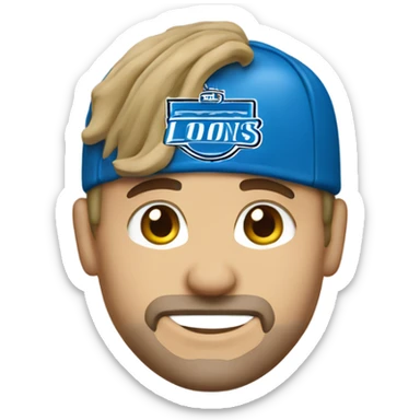 Caucasian Detroit Lions Fan sticker