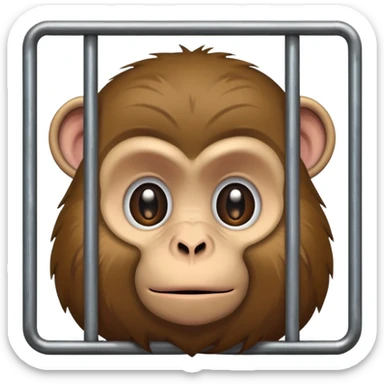 Monkeys in a cage sticker