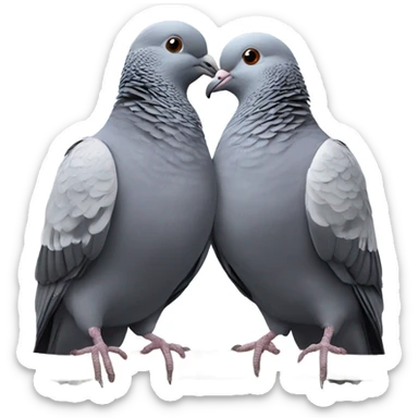 2 pigeons cuddling sticker