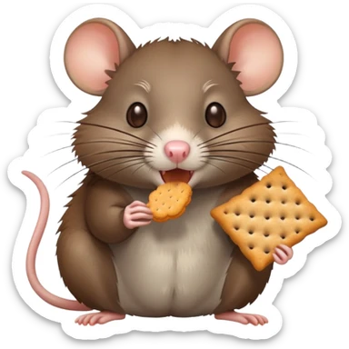 Rat eating a cracker  sticker