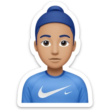 Somebody with a Nike with a blue Nike tech sticker