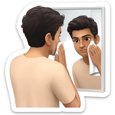 Indian young man at 26 years old cleaned face sticker