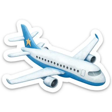 Make the airplane light green, keep the snow, and have no background. The style should maintain the original look with a transparent background. sticker