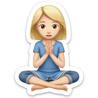 Girl begging on knees sticker